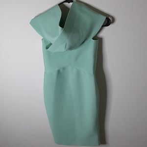 Lime green off the shoulder dress